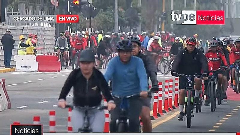 ciclistas ATU línea 2 del metro de Lima aerodirecto garcilaso