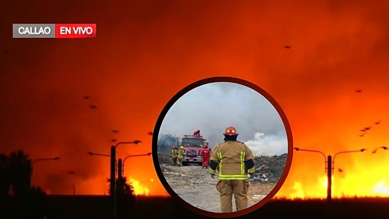 incendio forestal bomberos base naval del callao