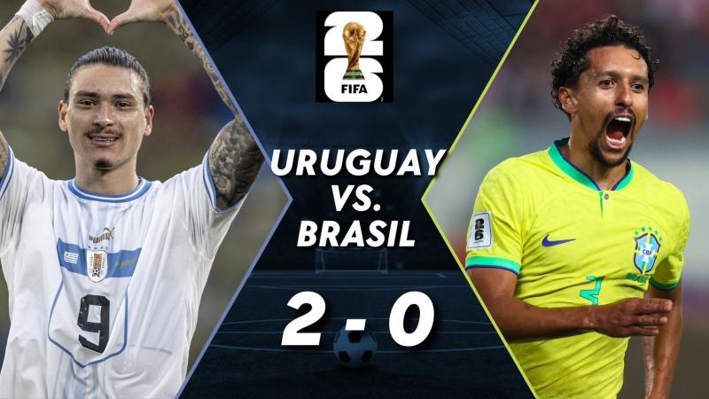 EN VIVO, Uruguay venció 2 a 0 a Brasil por las Eliminatorias