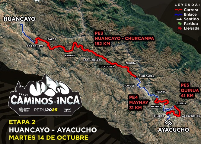 mapa rally caminos del inca