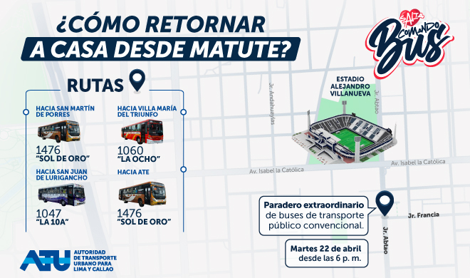 rutas atu matute alianza lima
